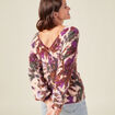 Pull manches longues violet femme