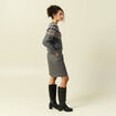 Pull col rond manches longues gris clair femme