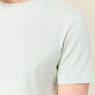T-shirt cintr&eacute; col rond manches courtes bleu gris homme