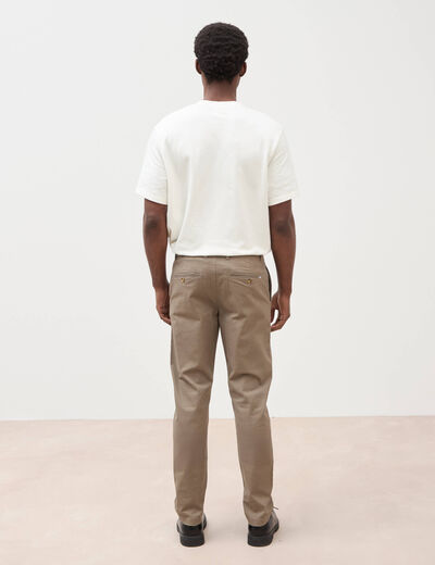 Pantalon chino slim sable homme