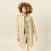 Trench long doublé beige femme