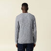 T-shirt en coton manches longues bleu fonc&eacute; homme