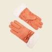 Gants avec noeuds marron cognac femme