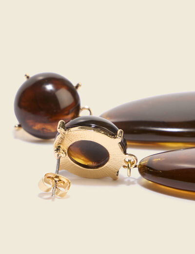 Boucles d'oreilles marron fonc&eacute; femme