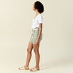 Short boyfriend ceinturé jean vert kaki femme