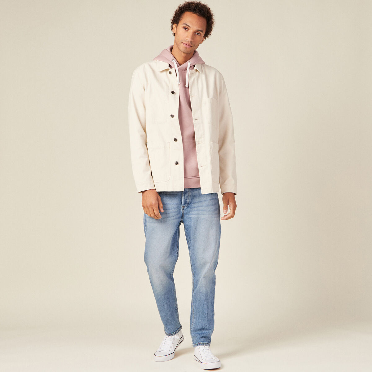 Sweat manches longues vieux rose homme