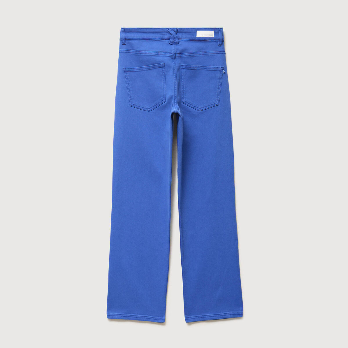 Pantalon straight taille haute bleu electrique femme