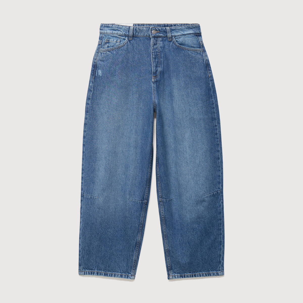 Jeans barrel 7/8&egrave;me taille standard denim used femme