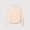 Pull oversize col rond manches longues creme femme
