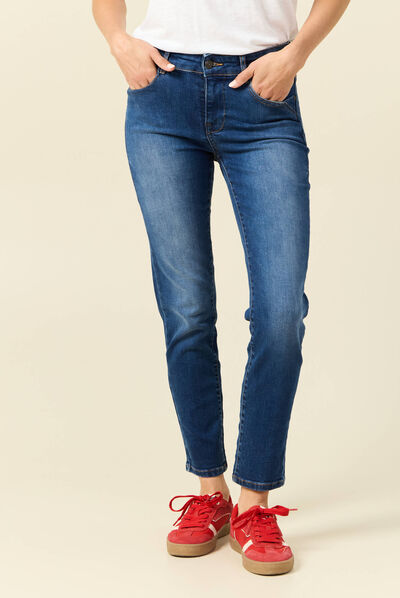 Jeans Vanessa - slim taille basse 7/8ème denim stone femme