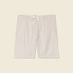 Bermuda droite &agrave; coulisse beige homme