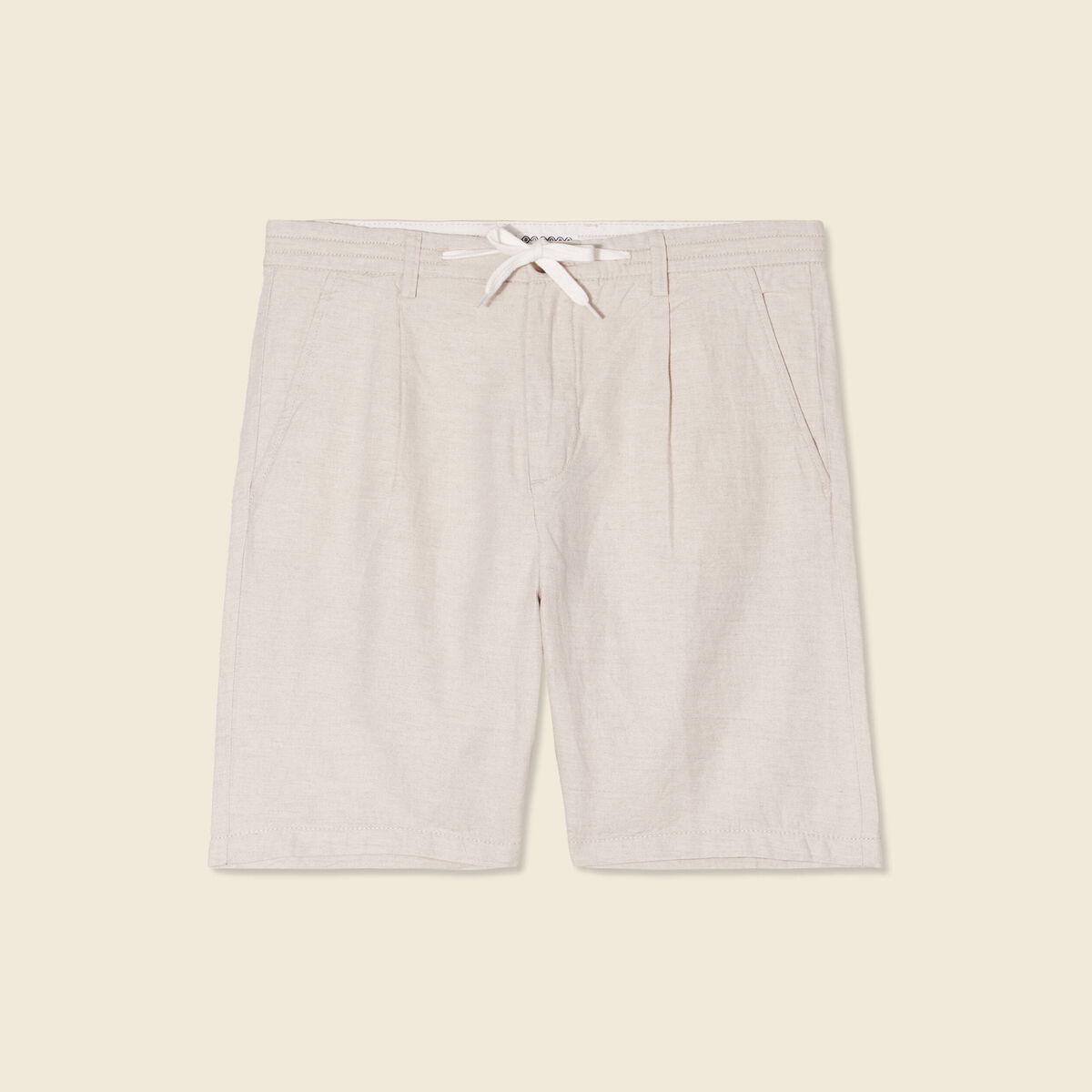Bermuda droite &agrave; coulisse beige homme
