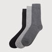 Lot de 3 paires chaussettes hautes gris fonc&eacute; homme