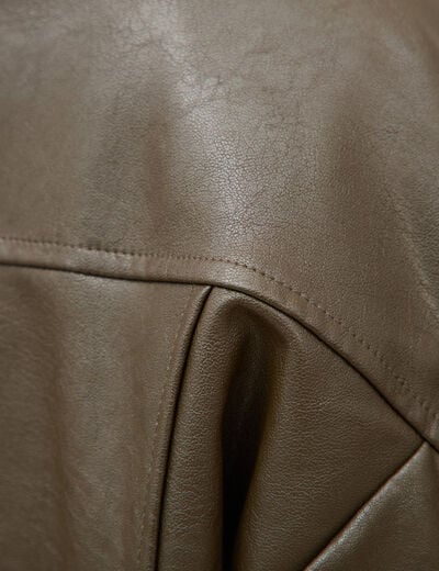 Blouson oversize manches longues vert olive femme
