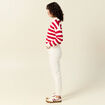 Pull manches longues col polo ecru femme