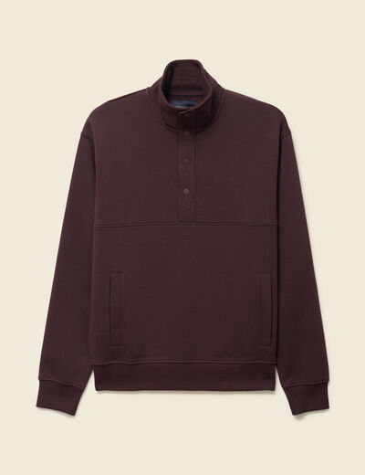 Sweat manches longues marron fonc&eacute; homme