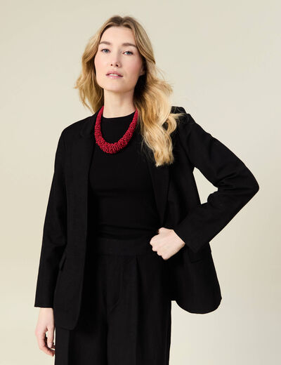 Veste blazer manches longues noir femme