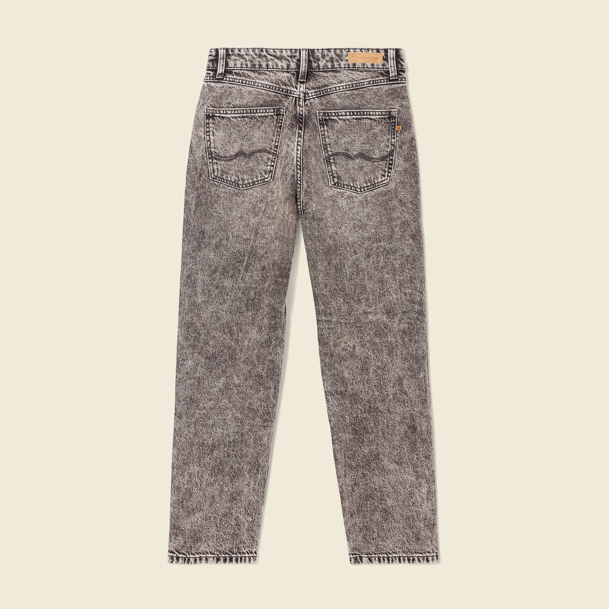 Jeans straight 5 poches denim snow gris femme