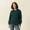 Sweat &agrave; capuche manches longues vert fonc&eacute; femme