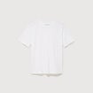 T-shirt droit col rond manches courtes blanc femme