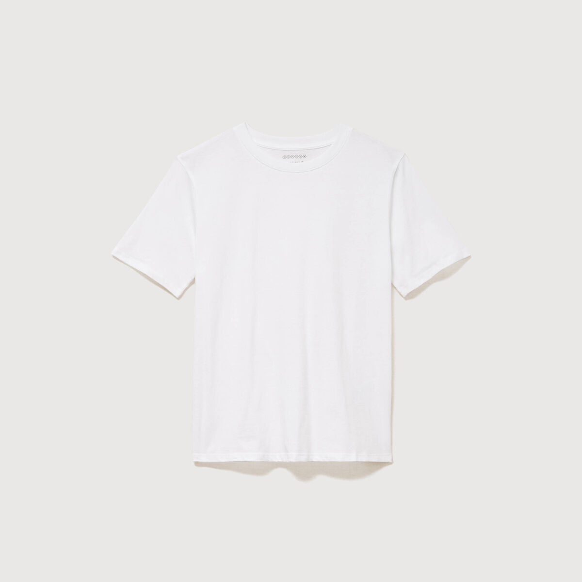 T-shirt droit col rond manches courtes blanc femme