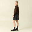 Jupe-short pliss&eacute;e gris femme