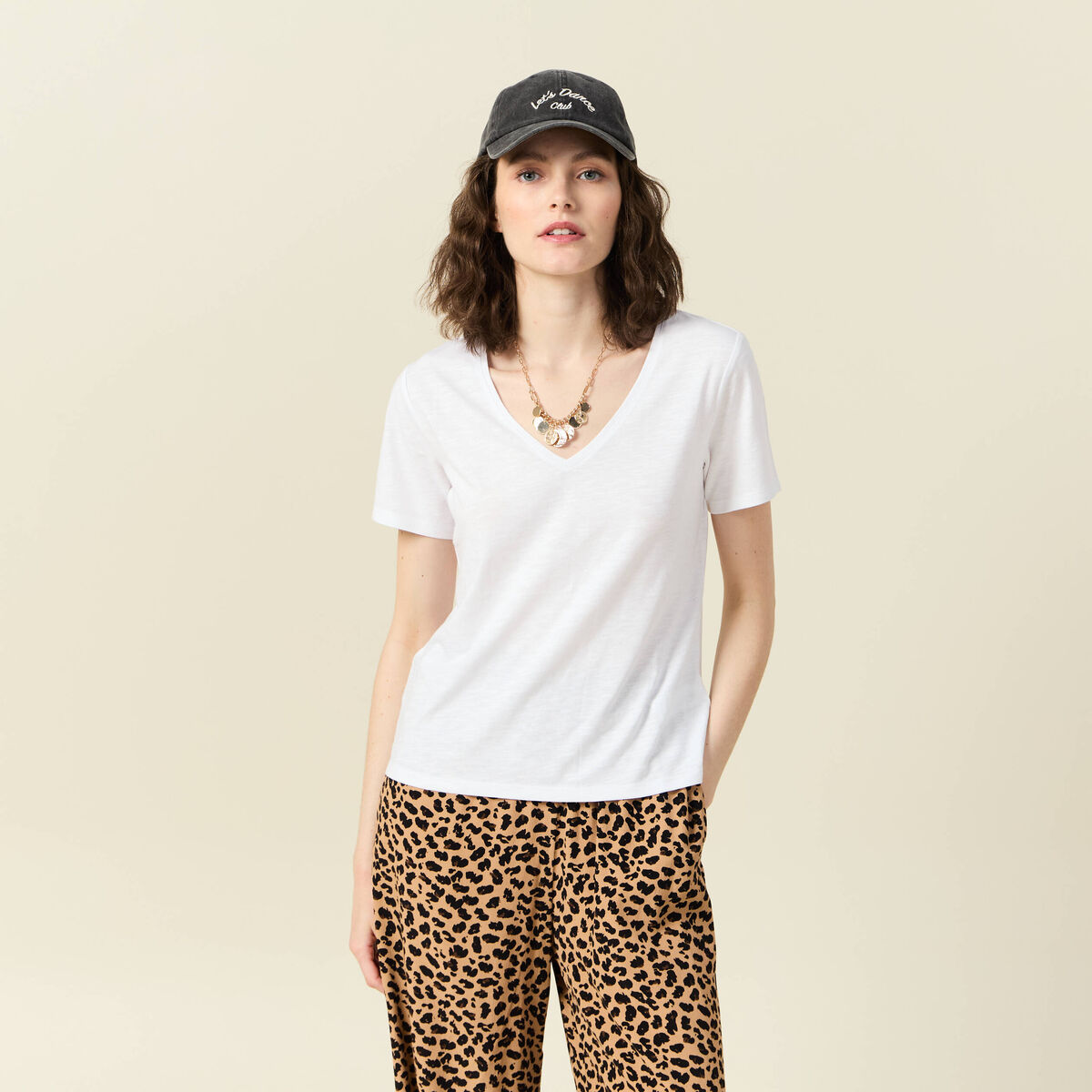 T-shirt manches courtes blanc femme
