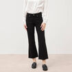 Jeans bootcut cropped taille bascul&eacute;e denim noir femme
