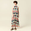 Robe longue droite orange femme