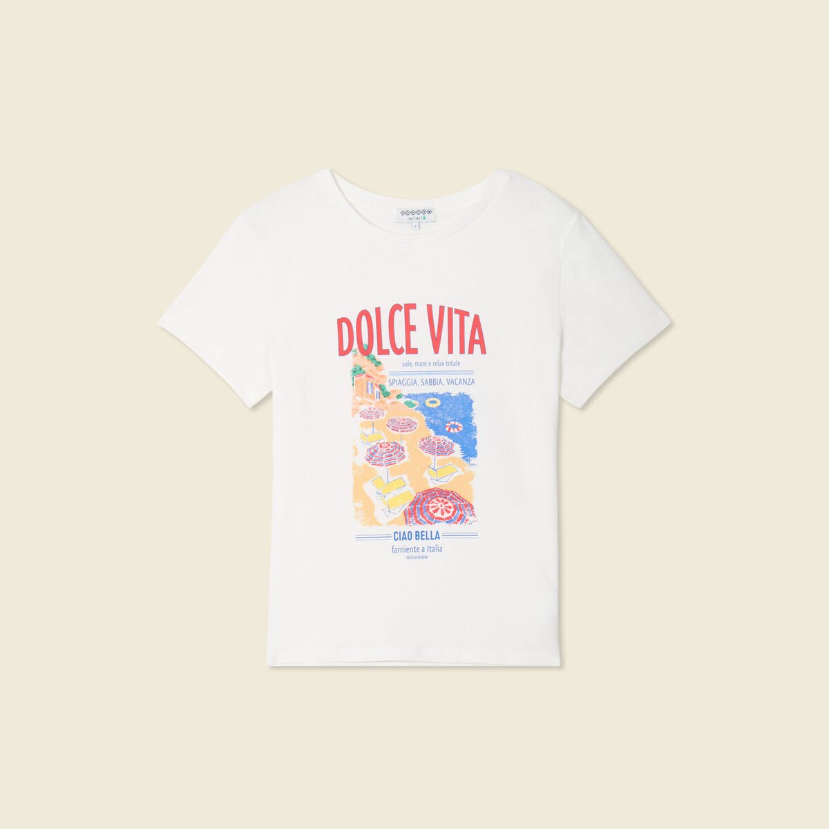 T-shirt manches courtes ecru femme