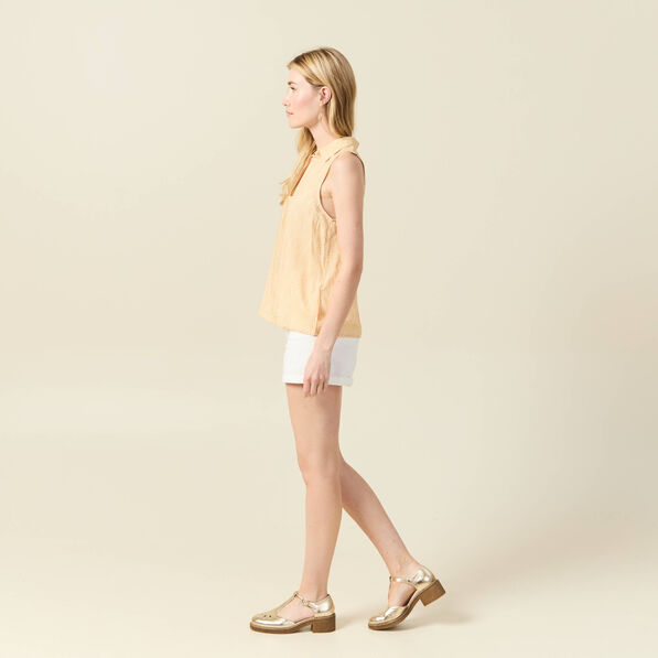 blouse sans manches jaune paille femme Blouse sans manches jaune paille femme