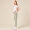 Pantalon chino fluide vert olive femme