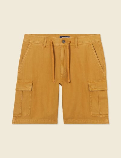 Bermuda cargo à coulisse jaune moutarde homme