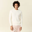 Pull manches longues col rond ecru homme