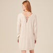 Robe pull droite torsades creme femme