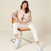 Blouse manches longues beige femme