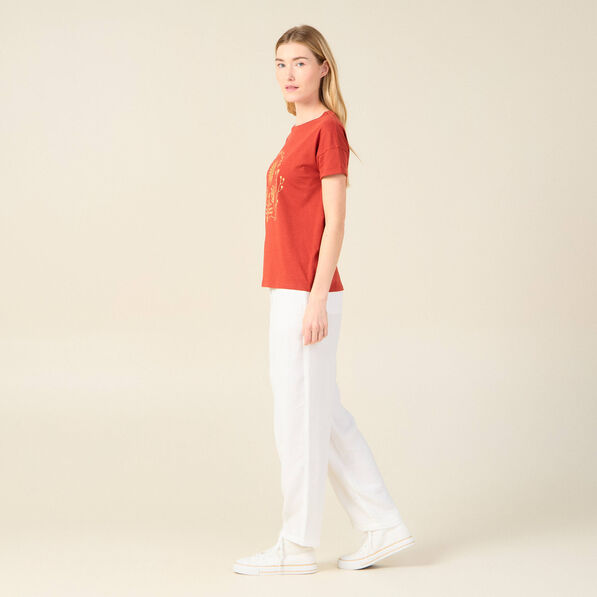 t shirt eco responsable rouge fonce femme T-shirt éco-responsable rouge foncé femme