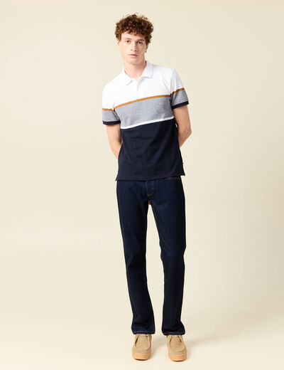 Polo manches courtes blanc homme