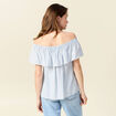 Blouse manches courtes ecru femme