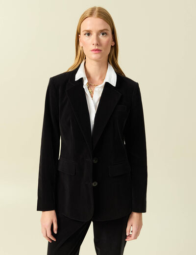 Veste blazer velours noir femme