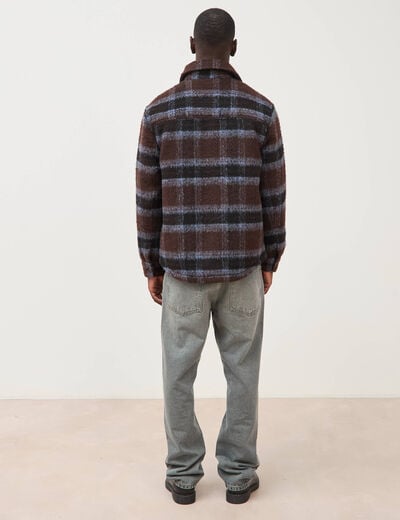 Surchemise oversize manches longues marron homme