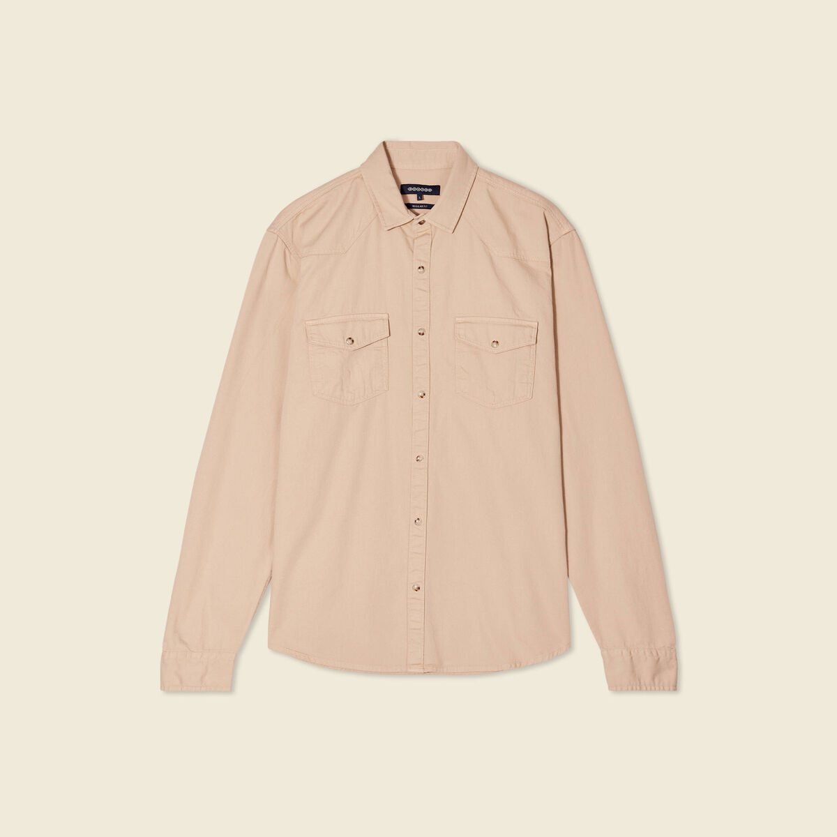 Chemise manches longues beige homme