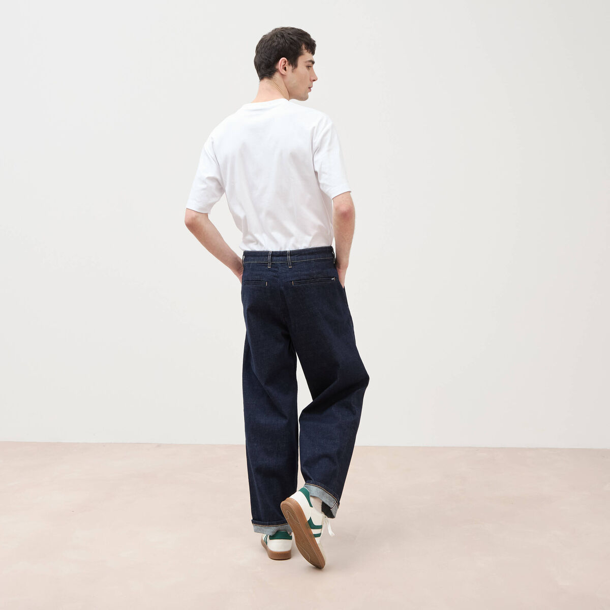 Jeans loose longueur 32 denim brut clean homme