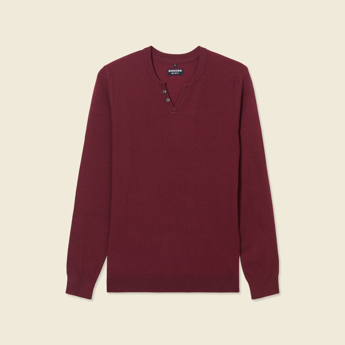 Pull manches longues rouge foncé homme