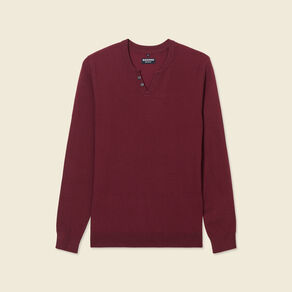 Pull manches longues rouge foncé homme