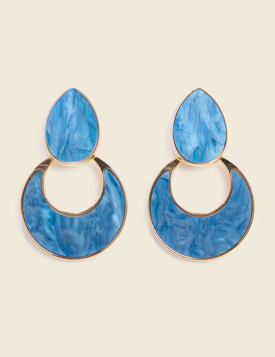 Boucles d'oreilles bleu fonc&eacute; femme