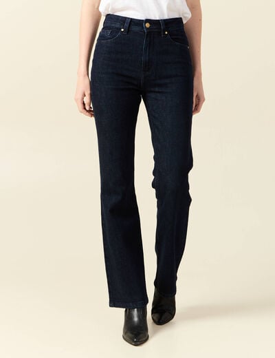 Jeans flare taille haute denim brut femme