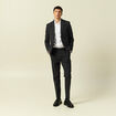 Blazer cintr&eacute; court col tailleur noir homme