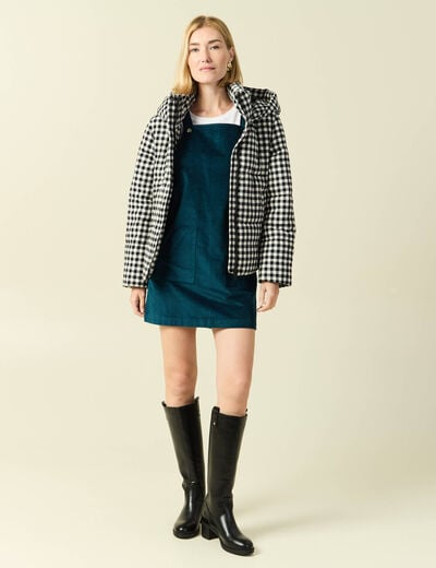 Robe sans manches en velours bleu canard femme