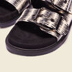 Mules plates avec boucles noir femme
